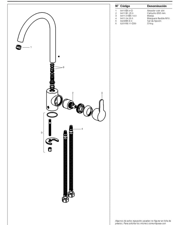 FV PUELO MONOC P/MESADA COCINA 0411.04/B5-NG