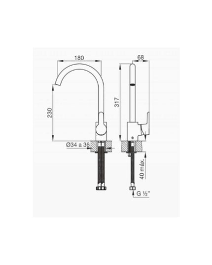 FV PUELO MONOC P/MESADA COCINA 0411.04/B5-CR