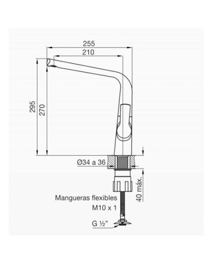 FV AROMO MONO MESADA DE COCINA 0411.04/D8-NG