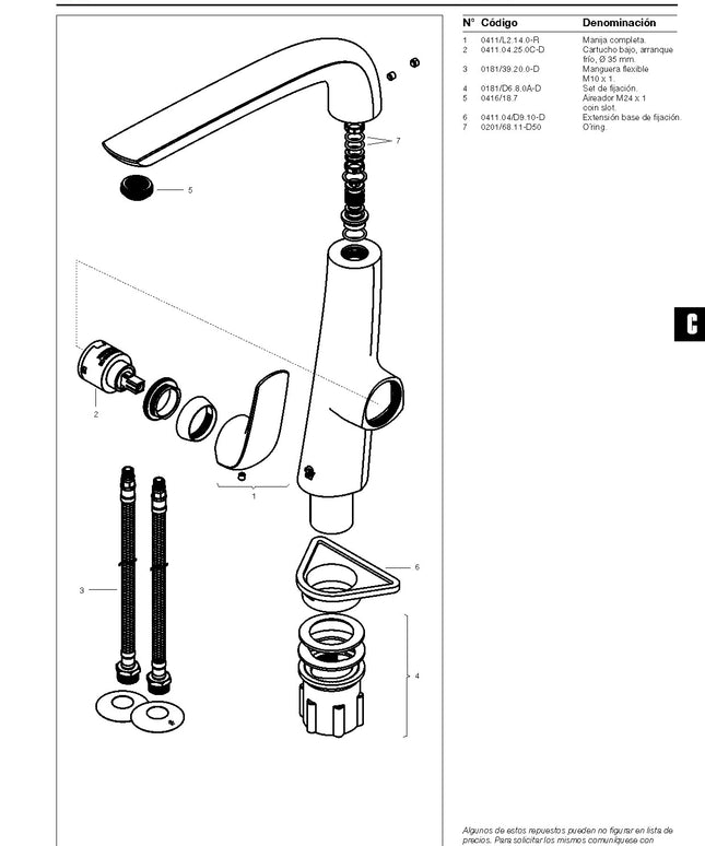 FV EPUYEN MONO MESADA DE COCINA 0411.04/L2-CR