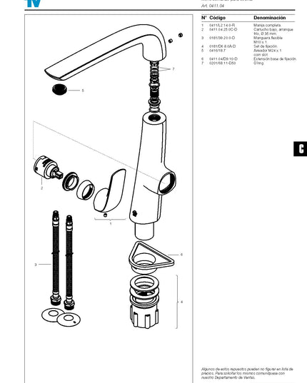 FV EPUYEN MONO MESADA DE COCINA 0411.04/L2-NG