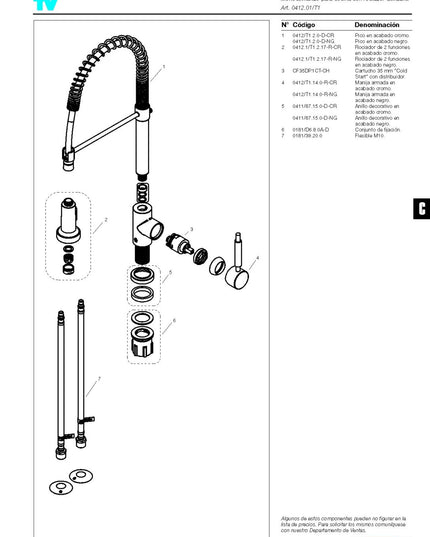 FV TALAMPAYA JUEGO MONOCOMANDO DE COCINA 0412.01/T1-CR