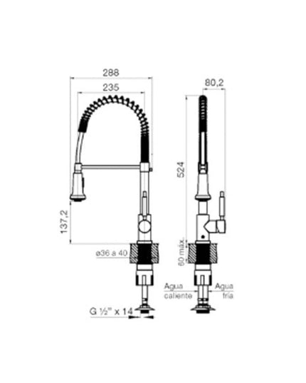 FV TALAMPAYA JUEGO MONOCOMANDO DE COCINA 0412.01/T1-CR