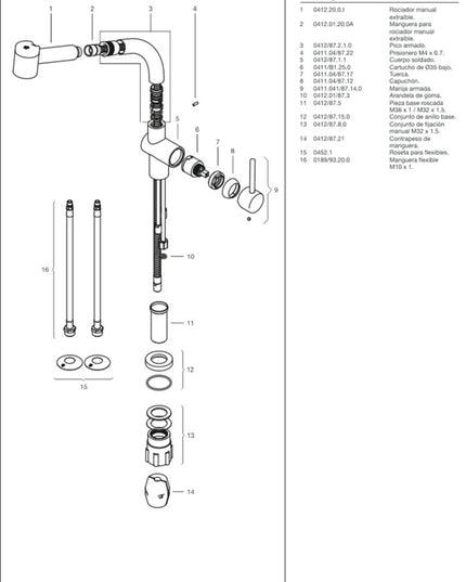 FV TEMPLE MONO MESADA DE COCINA 0412/87-CR