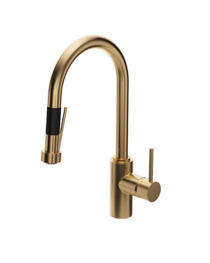 FV AUGUSTA MONOCOMANDO PARA MESADA DE COCINA ROCIADOR BRUSHED BRASS 0412/96P-BB