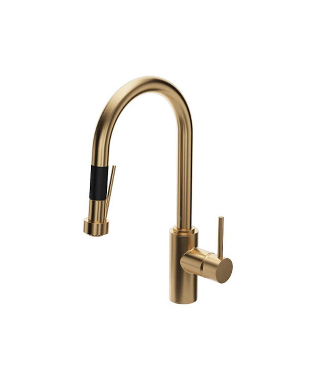 FV AUGUSTA MONOCOMANDO PARA MESADA DE COCINA ROCIADOR BRUSHED BRASS 0412/96P-BB