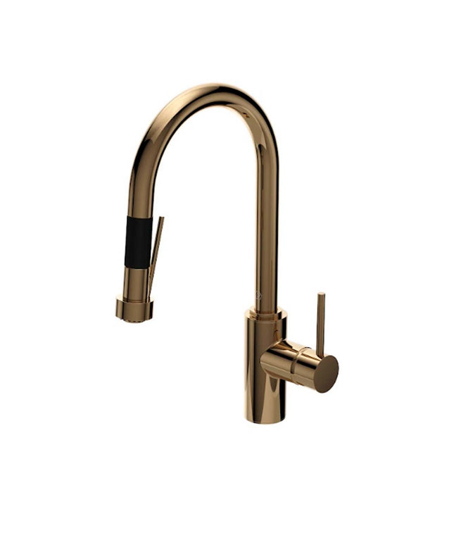 FV AUGUSTA MONOCOMANDO PARA MESADA DE COCINA ROCIADOR POLISHED BRASS 0412/96P-PB