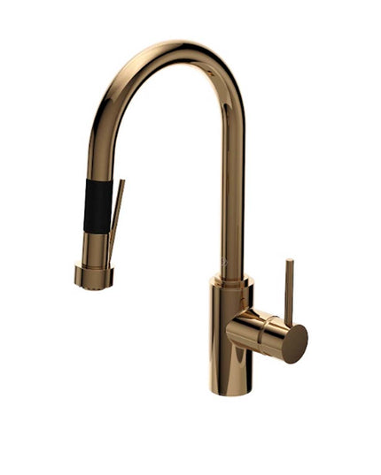 FV AUGUSTA MONOCOMANDO PARA MESADA DE COCINA ROCIADOR POLISHED BRASS 0412/96P-PB