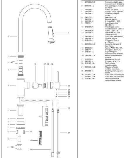 FV AUGUSTA MONOCOMANDO PARA MESADA DE COCINA 0412/96-CR