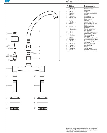 FV ARIZONA PLUS P/MESADA DE COCINA 0413/B1P-CR