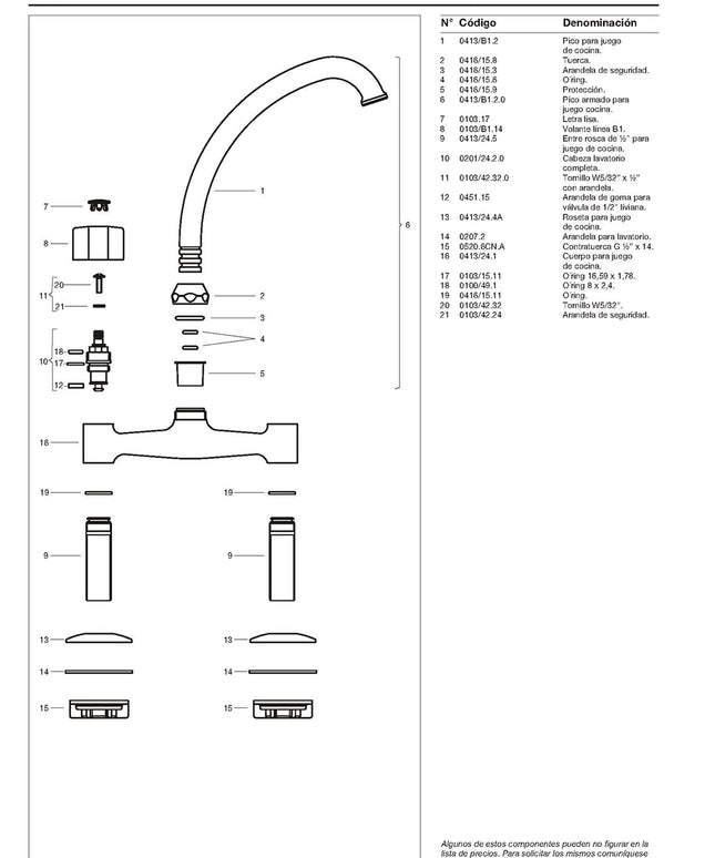 FV ARIZONA PLUS P/MESADA DE COCINA 0413/B1P-CR