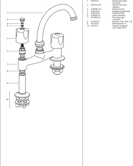 FV PAMPA PARA MESADA DE COCINA 0413/B6-CR