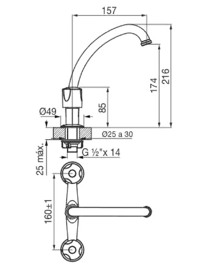 FV PAMPA PARA MESADA DE COCINA 0413/B6-CR