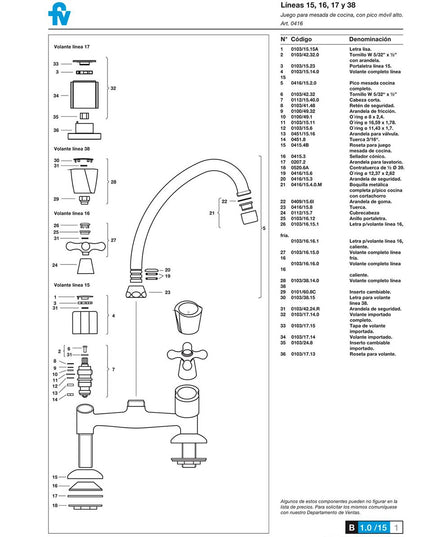 FV ALLEGRO MESADA COCINA 0416/15-CR