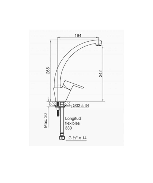 FV PUELO MONOC P/MESADA COCINA 0423/B5-CR