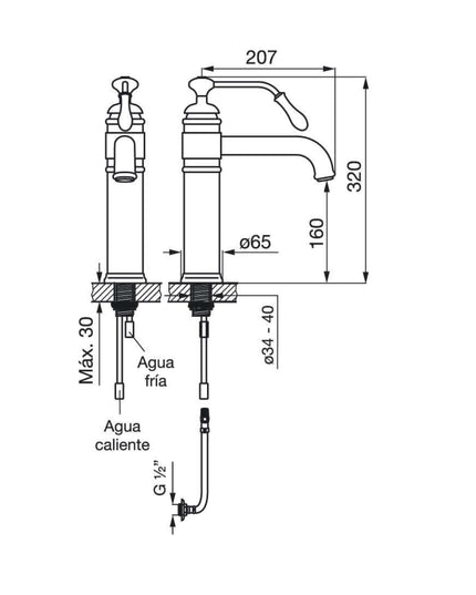 FV ARECO MONOCOMANDO MESADA DE COCINA 0424/99-CR