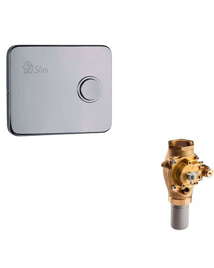 COMBO FV VALVULA SLIM INODORO 0378.01 + TECLA C/BOTON 0378.02