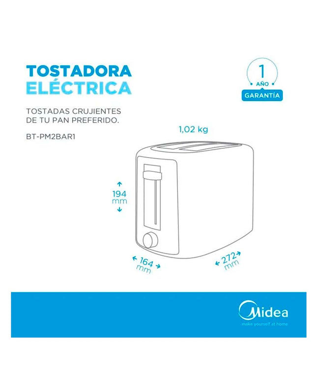 MIDEA HOGAR TOSTADORA ELECTRICA NEGRO BT-PM2BAR1