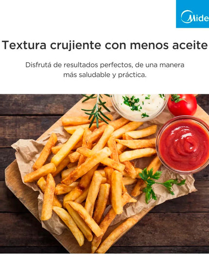 MIDEA HOGAR AIR FRYER 6 LTS SIN ACEITE CONTROL DIGITAL AF-DW60BAR1