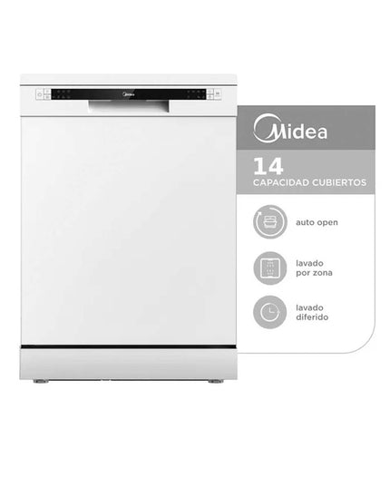 MIDEA HOGAR LAVAVAJILLAS BLANCO 14 CUBIERTOS DE-314WAR1