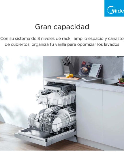 MIDEA HOGAR LAVAVAJILLAS GRIS 14 CUBIERTOS DE-314XAR1</p><p>