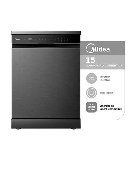 MIDEA HOGAR LAVAVAJILLAS BLACK INOX 15 CUBIERTOS DE-415BAR1