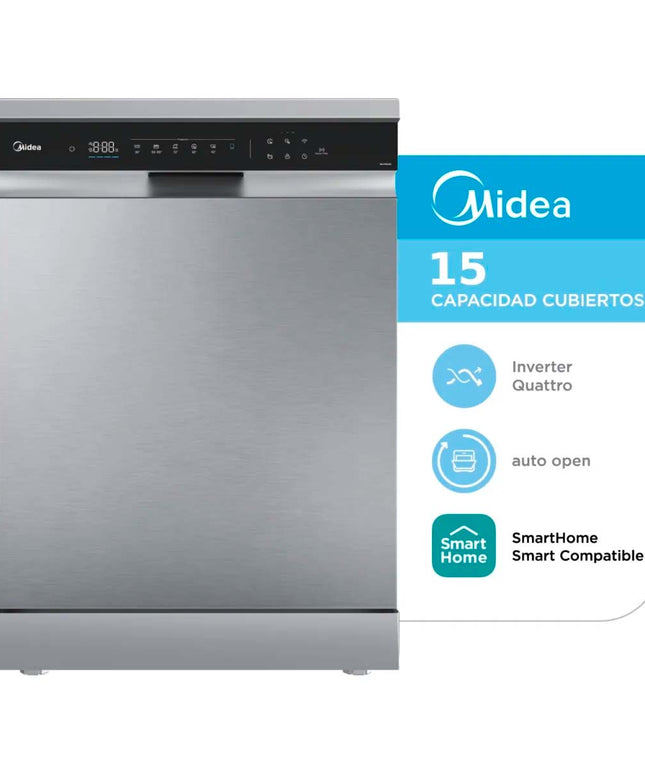 MIDEA HOGAR LAVAVAJILLAS INOX 15 CUBIERTOS DE-415XAR1