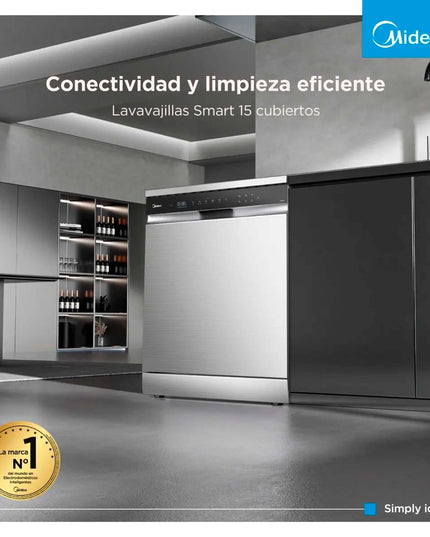 MIDEA HOGAR LAVAVAJILLAS INOX 15 CUBIERTOS DE-415XAR1