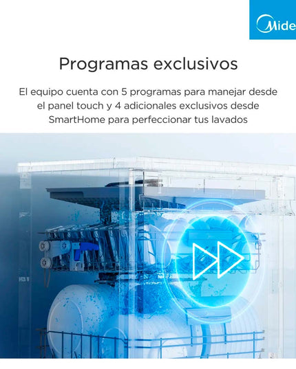 MIDEA HOGAR LAVAVAJILLAS INOX 15 CUBIERTOS DE-415XAR1