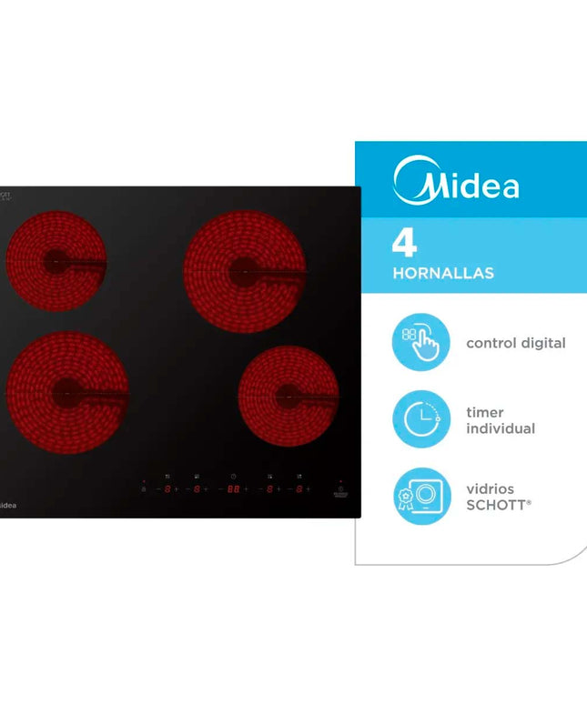 MIDEA HOGAR ANAFE ELECTRICO NEGRO EH-D104BAR1