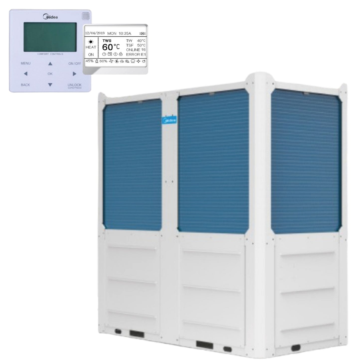 MIDEA INVERTER EUROVENT AQUA THERMAL ENFRIADORA MODULAR HEAT PUMP 40TR