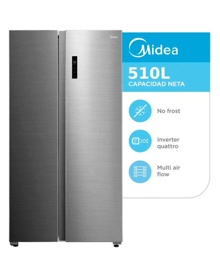 MIDEA HOGAR HELADERA NO FROST INVERTER SIDE BY SIDE 510L S-WD MDRS710FGE46AD