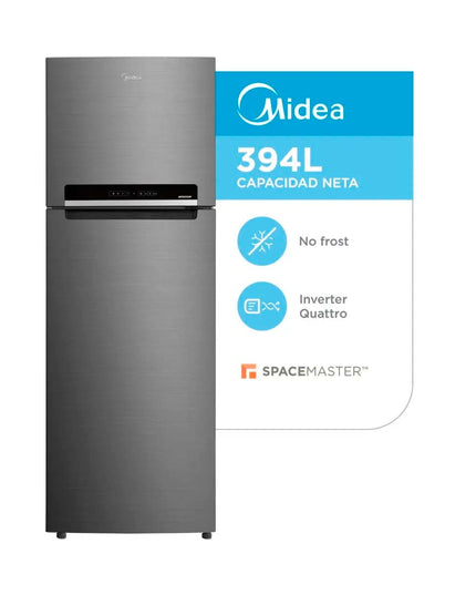 MIDEA HOGAR HELADERA NO FROST INVERTER SPACE MASTER 394L INOX MDRT533FGF46AD