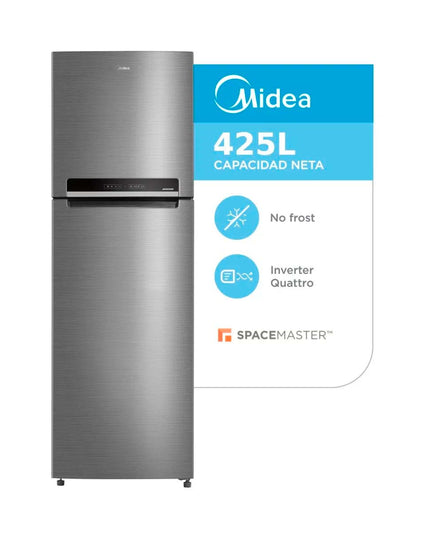 MIDEA HOGAR HELADERA NO FROST INVERTER SPACE MASTER 425L INOX MDRT573FGF46AD