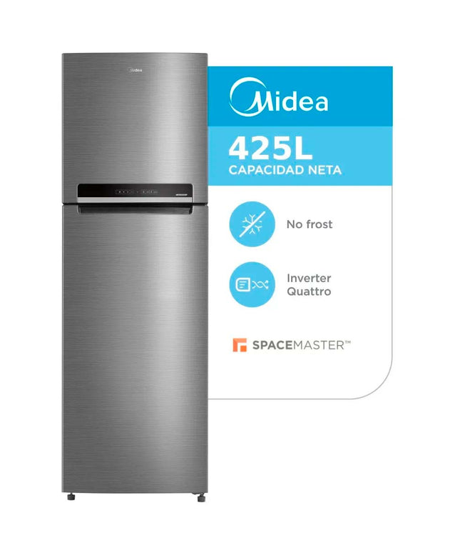 MIDEA HOGAR HELADERA NO FROST INVERTER SPACE MASTER 425L INOX MDRT573FGF46AD