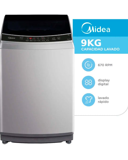 MIDEA HOGAR LAVARROPAS CARGA SUPERIOR AUTOMATICO 9KG GRIS MLS-90GE04N