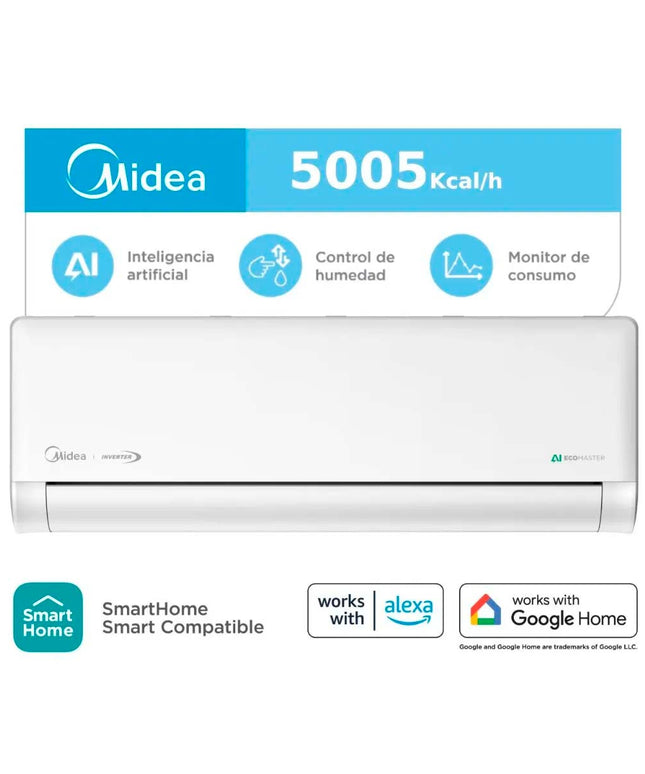Midea Aire Acondicionado Split Inverter 5005 Frigorías Ecomaster Smart Frío/calor Mszic-18h-n81f