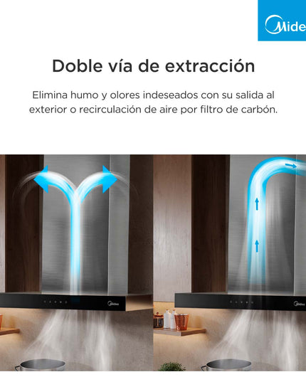 MIDEA HOGAR CAMPANA EXTRACTORA DE HUMO INOX RH-DN60XAR1