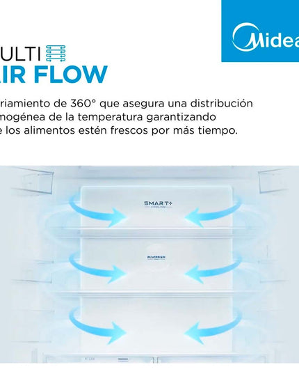 MIDEA HOGAR HELADERA T-TYPE INVERTER SMART 475L NO FROST MDRM691FGF46AD