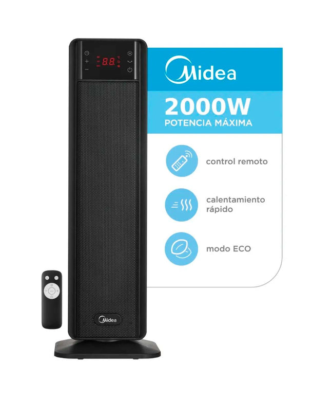 MIDEA HOGAR CALEFACTOR TORRE CON PLACA CERAMICA TCH-2KW-AR1