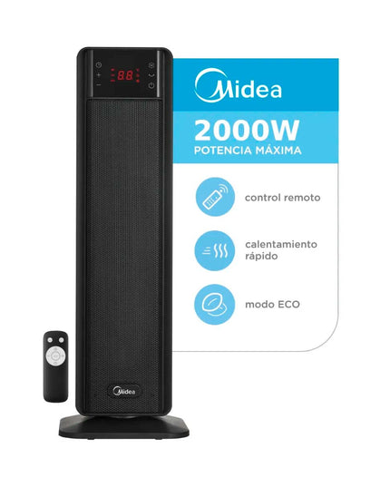 MIDEA HOGAR CALEFACTOR TORRE CON PLACA CERAMICA TCH-2KW-AR1