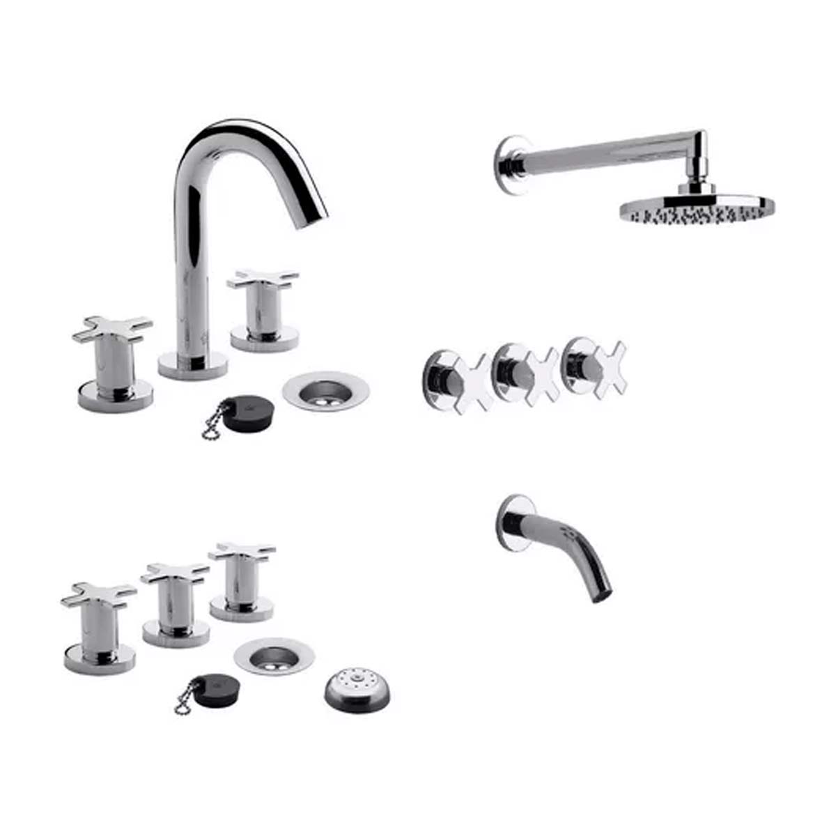 Combo Fv Alerce Lavatorio+ducha C/trans+bidet /d7