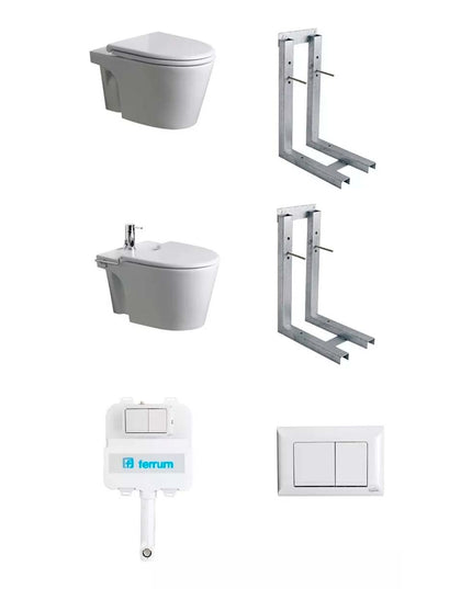 COMBO MARINA FERRUM INOD + BIDE + SOPORTES + DEPOSITO + TAP