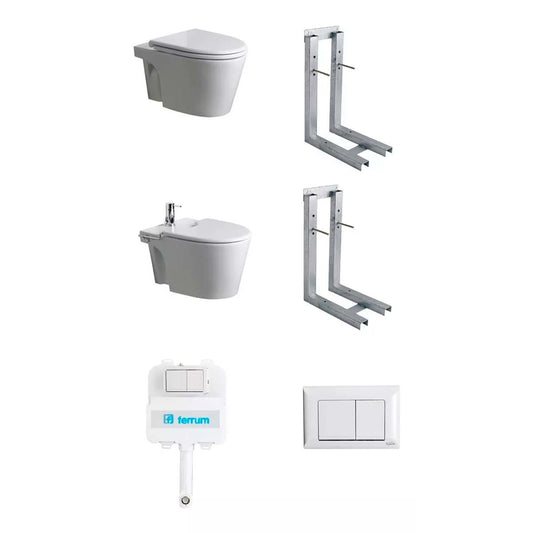 COMBO MARINA FERRUM INOD + BIDE + SOPORTES + DEPOSITO + TAP