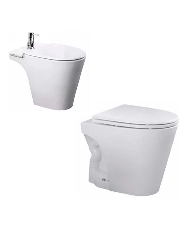 COMBO FERRUM MARINA INODORO CORTO C/TAPA + BIDÉ 1 AG C/TAPA