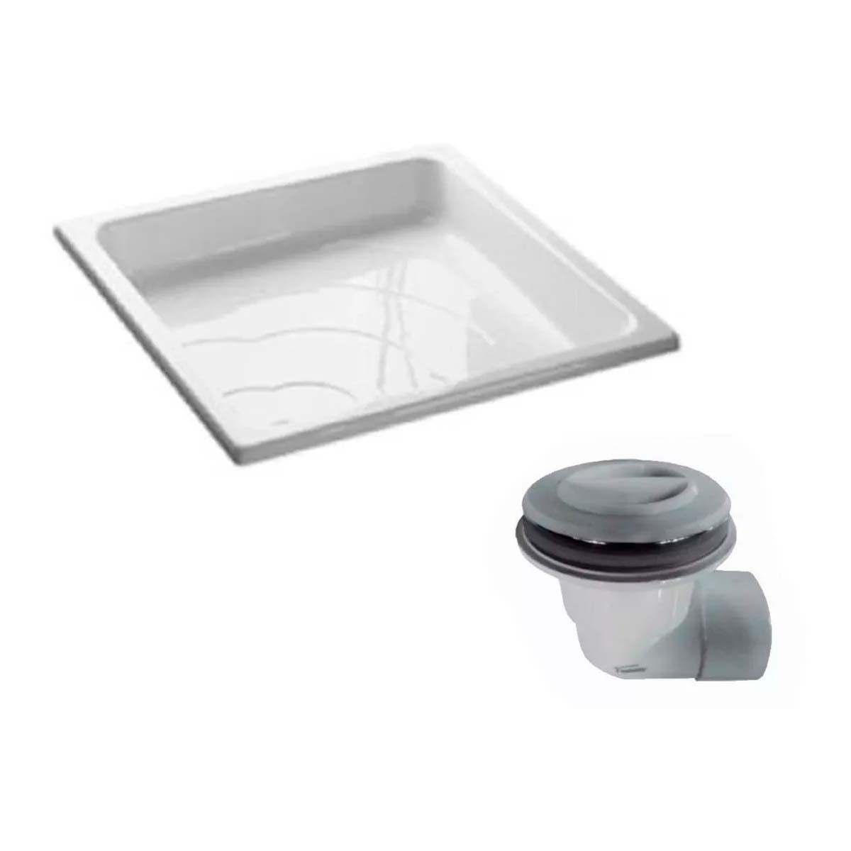 RECEPTACULO DE ACRÍLICO FERRUM RA76 + SOPAPA VG014