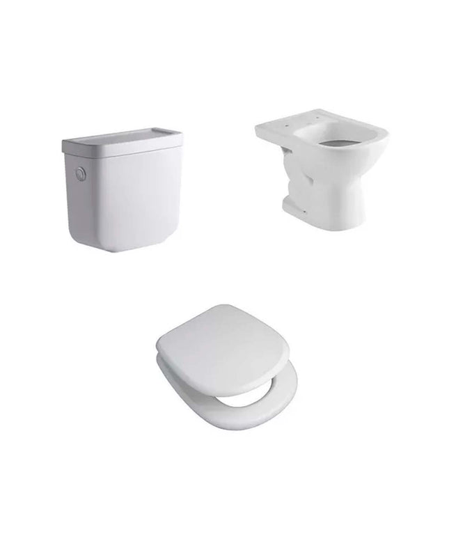 Combo Inodoro Bari Ferrum Corto+deposito Dkc6f+asiento Tkxm