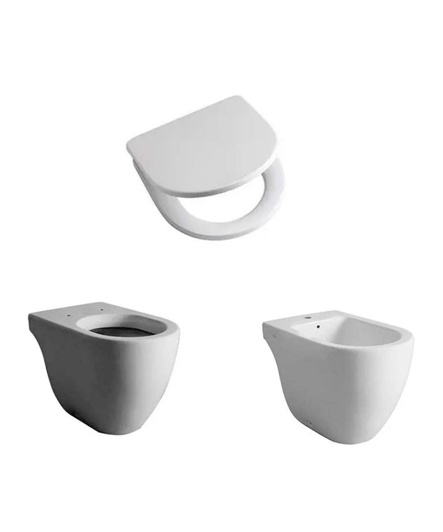 COMBO INODORO FERRUM FONTANA + BIDE BOA1J-B +TAPA TTXUS