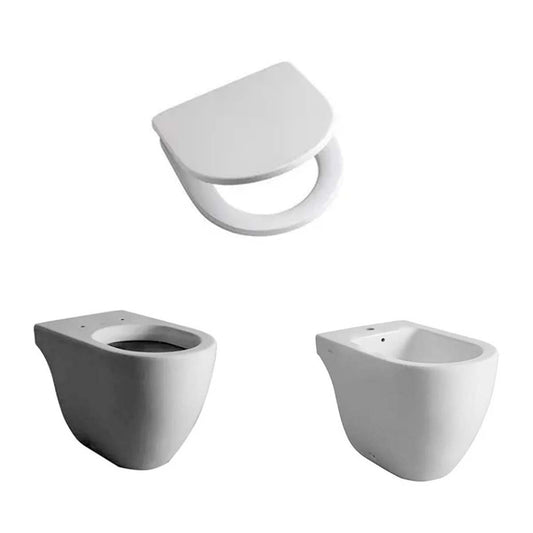 COMBO INODORO FERRUM FONTANA + BIDE BOA1J-B +TAPA TTXUS