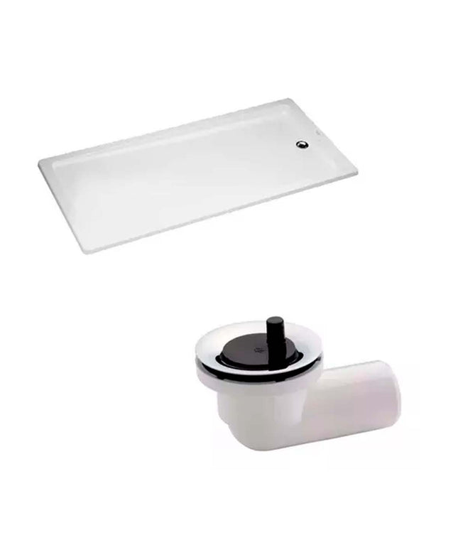 COMBO RECEPTÁCULO FERRUM NIZA 120X75 + DESAGÜE FV P/BAÑERA